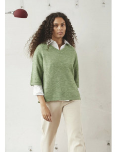 Isay Anna s/s V-neck Pullover Delicate Green