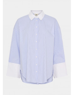 Isay Sigga Contrast Shirt Light blue Stripe 2