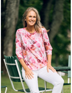 Jacett topp 3/4 ärm 761207 cerise