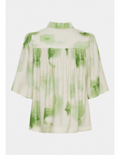 Isay Ane Placket Blouse N27 Green Watercolor 2