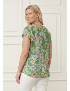 Isay Lotta Top Grass Green Paisley 2