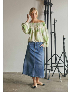 Isay Capri Denim Skirt Basic Denim Wash