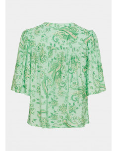 Isay Melba s/s Blouse Fresh Green Paisley 2