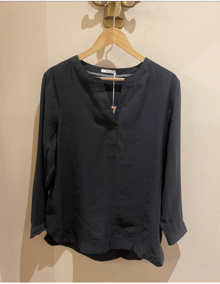 Cecil Solid Longstyle Blouse Black