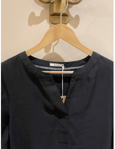 Cecil Solid Longstyle Blouse Black 2