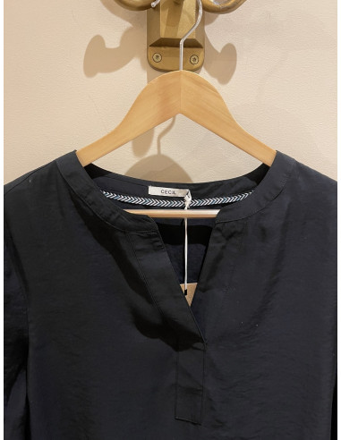 Cecil Solid Longstyle Blouse Black