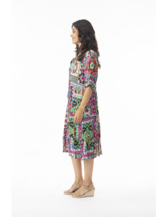 Orientique Sao Bento Dress Midi Bell Sleeve Mönstrad