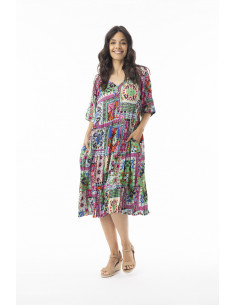 Orientique Sao Bento Dress Midi Bell Sleeve Mönstrad 2