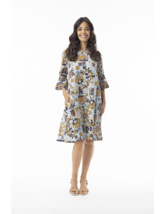 Orientique Macieo Dress Contemporary 3/4 Sleeve Blå