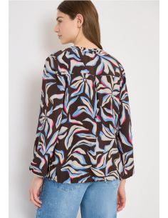 Cecil Printblouse with Strings 346421 Macchiato Brown 2