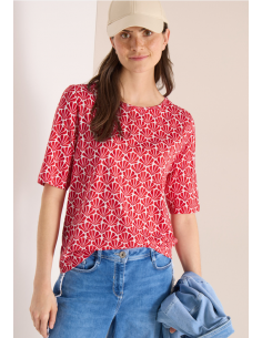 Cecil Minimal AOP Boatneck 325046 Glazed Apple