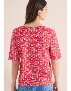 Cecil Minimal AOP Boatneck 325046 Glazed Apple 2