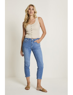 Para Mi Capri Jeans Mid Blue