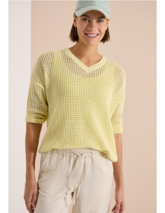 CECIL TOS Crochet V-neck 303864 light buttermilk