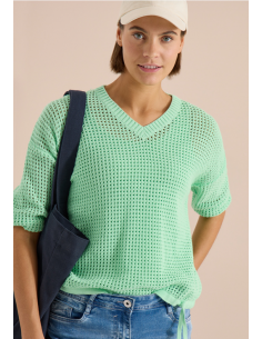 CECIL TOS Crochet V-neck 303864 Juicy Lime