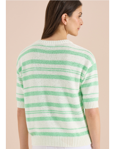 Cecil Striped Tapeyarn Pullover 303866 Juicy Lime 2