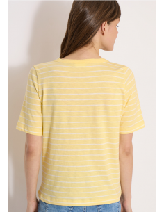 Cecil Striped Slubyarn Shirt 325123 Buttermilk Yellow 2
