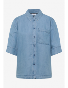 Cecil TOS Denim Look Blouse 346625 Light Blue wash 2