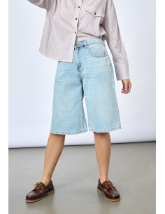 Sisters Point Faba Shorts Light Blue Denim
