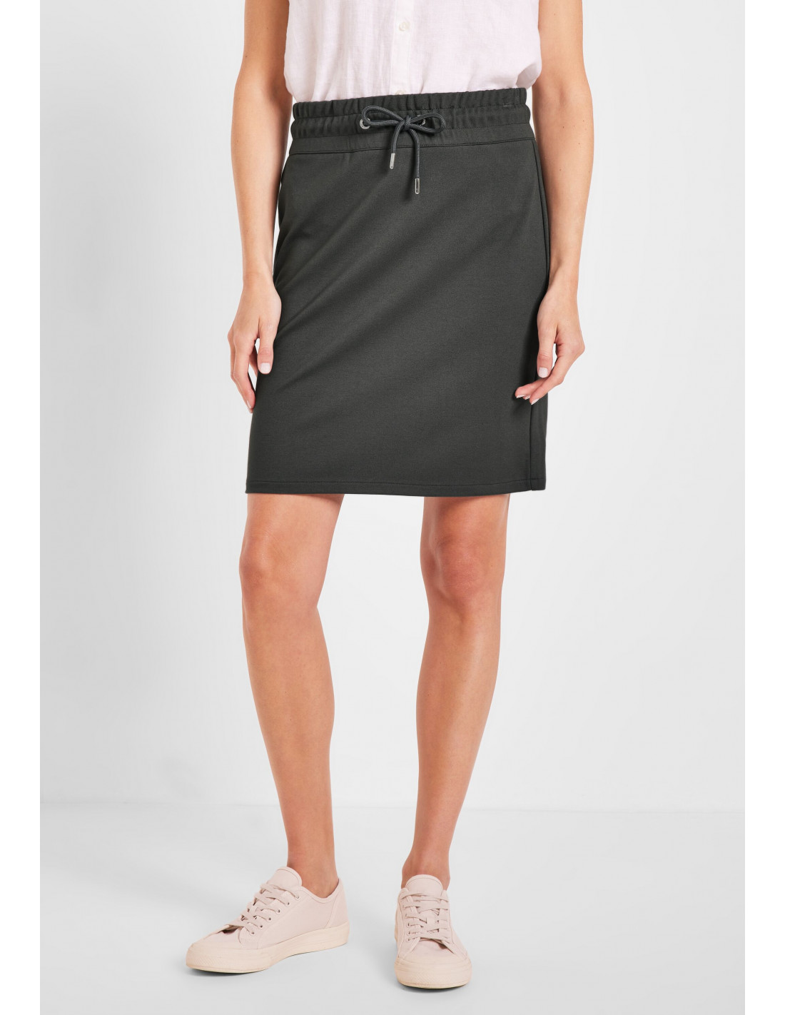 Cecil Style Tracey Jersey Khaki Easy Skirt