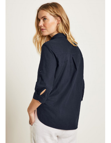 Cecil LINEN co li solid Blouse deep blue