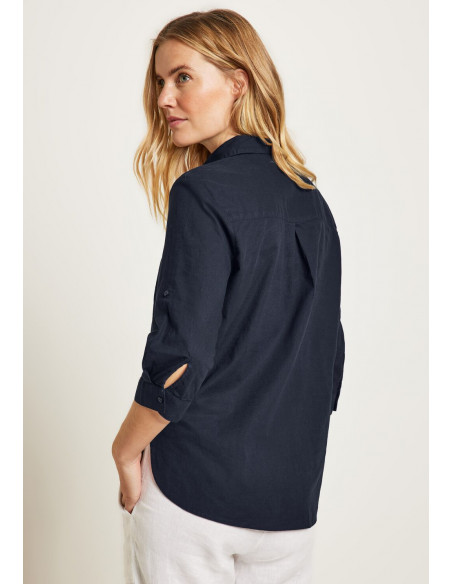 Cecil LINEN co li solid Blouse deep blue