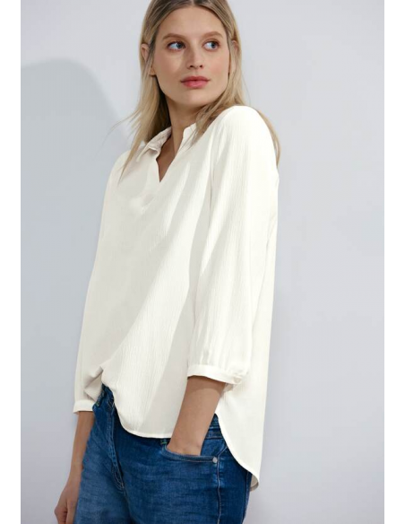 CECIL Seersucker Ruffle Blouse