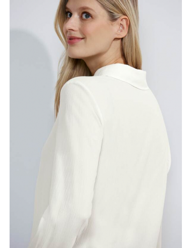 CECIL Seersucker Ruffle Blouse