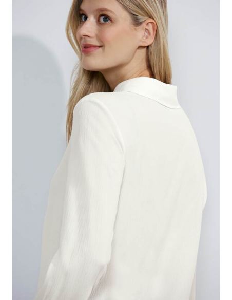 CECIL Seersucker Ruffle Blouse