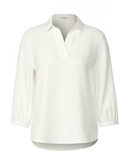 CECIL Seersucker Ruffle Blouse